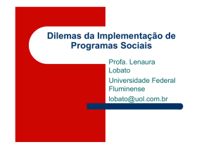 Dilemas da Implementação de Programas Sociais