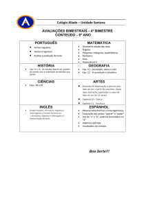 Conteúdos para Estudos - 4° Bimestre