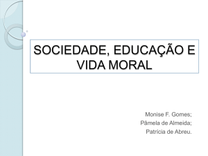 sociedade, educação e vida moral