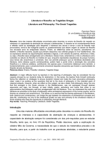 Literatura e filosofia: as Tragédias Gregas Literature and Philosophy