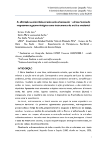 As alterações ambientais geradas pela urbanização – a importância