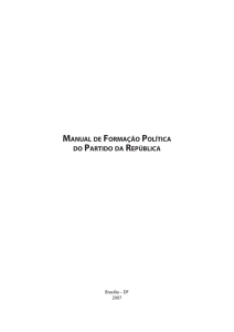 MANUAL DE FORMAÇÃO POLÍTICA DO PARTIDO DA REPúBLICA