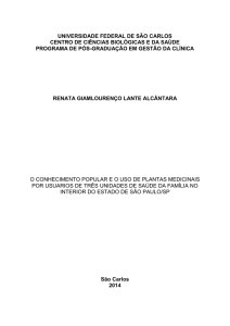 O conhecimento popular e o uso de plantas medicinais por usuários