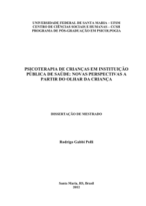 psicoterapia de crianças em instituição pública de saúde: novas