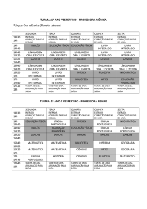 TURMA: 1º ANO VESPERTINO - PROFESSORA MÔNICA *Língua