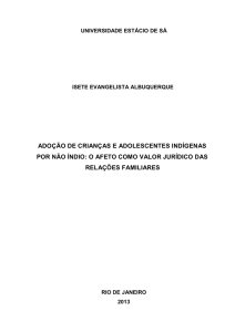 adoção de crianças e adolescentes indígenas por não índio