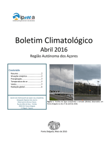 Boletim Climatológico Mensal dos Açores
