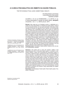 A CLÍNICA PSICANALÍTICA NO ÂMBITO DA SAÚDE PÚBLICA
