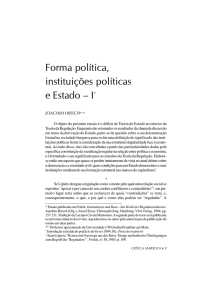 Forma política, instituições políticas e Estado