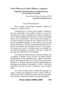 Por que ensinar língua portuguesa a falantes nativos?