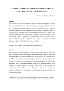 a questão agrária no brasil: as contribuições de caio prado junior