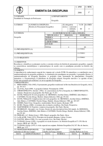 ementa da disciplina - Faculdade de Formação de Professores