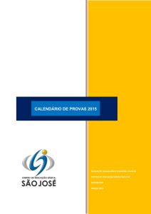 calendário de provas 2015 - Centro de Educação Básica São José