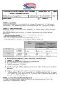 GRAMÁTICA E INTERPRETAÇÃO DE TEXTO Módulo 1 – Poesia