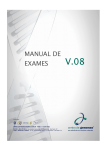 manual de exames - Centro de Genomas