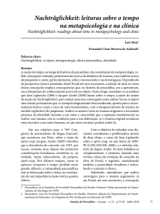 Nachträglichkeit: leituras sobre o tempo na metapsicologia e na clínica