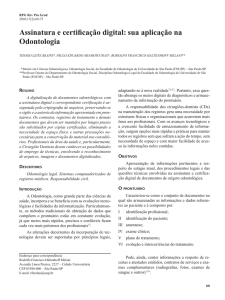 Assinatura e certificação digital: sua aplicação na Odontologia (PDF