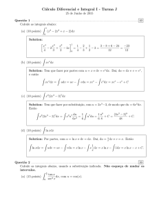 Cálculo Diferencial e Integral I - Turma J