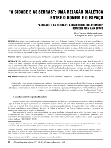 “a cidade e as serras”: uma relação dialética entre o