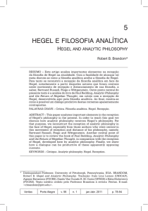 Hegel e Filosofia Analítica = Hegel and analytic philosophy