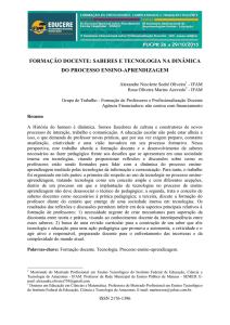 FORMAÇÃO DOCENTE: SABERES E TECNOLOGIA NA DINÂMICA