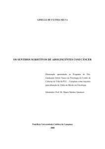 Os Sentidos Subjetivos de Adolescente com Câncer