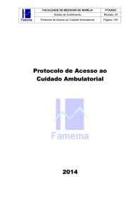 Protocolo de Acesso ao Cuidado Ambulatorial 2014