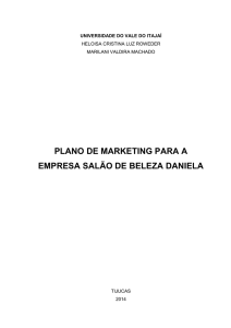 plano de marketing para a empresa salão de beleza daniela