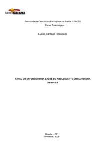 Papel do enfermeiro na saúde do adolescente com anorexia nervosa