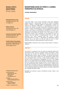 biodisponibilidade de ferro e a anemia ferropriva na infância