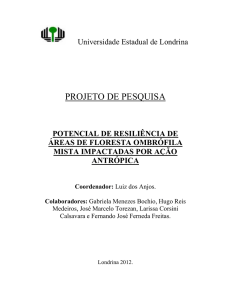 Potencial de resiliência de áreas de Floresta Ombrófila Mista