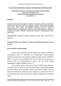 política de segurança pública com cidadania: breve análise