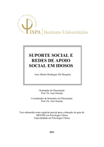 SUPORTE SOCIAL E REDES DE APOIO SOCIAL EM IDOSOS