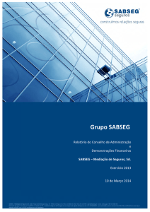 Relatório e Contas - 2013 - SABSEG Mediação de Seguros S.A.