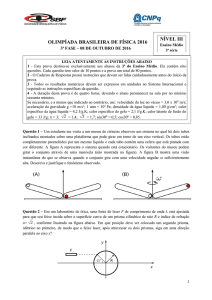 Prova Teórica Nível III - Sociedade Brasileira de Física