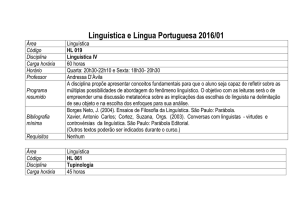 Linguística e Língua Portuguesa 1/2016
