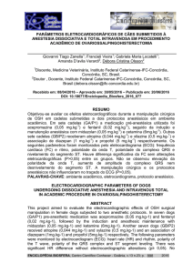 parâmetros eletrocardiográficos de cães submetidos à anestesia