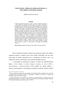 Celso Furtado: o dilema do subdesenvolvimento e o fator político na