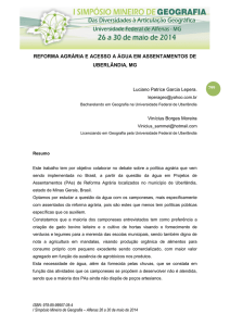 reforma agrária e a questão da água em uberlândia, mg - Unifal-MG