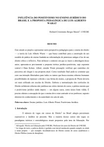 influência do positivismo no ensino jurídico do brasil e a