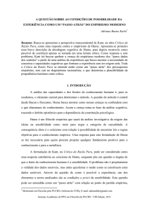 A QUESTÃO SOBRE AS CONDIÇÕES DE POSSIBILIDADE DA