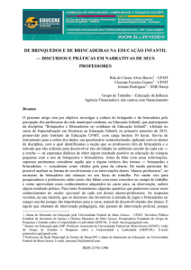 de brinquedos e de brincadeiras na educação infantil