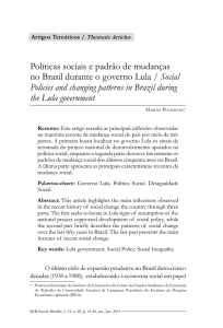 Políticas sociais e padrão de mudanças no Brasil durante o governo