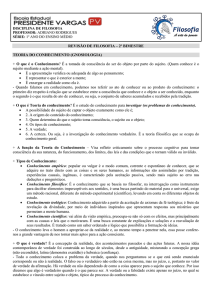 REVISÃO DE FILOSOFIA - 1º ANO - Escola Estadual Presidente