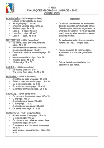 Conteúdos de provas de I UNIDADE