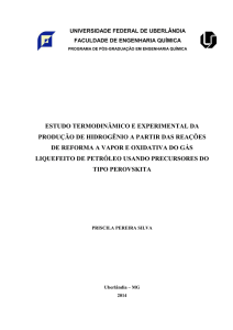 estudo termodinâm produção de hidrogê de reforma a vapo