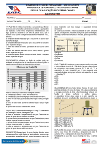 ESCOLA DE APLICAÇÃO PROFESSOR CHAVES CALORIMETRIA