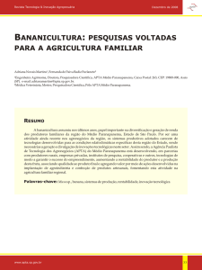 bananicultura: pesquisas voltadas para a agricultura familiar