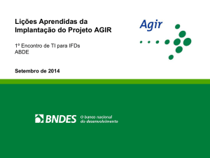 Lições Aprendidas da Implantação do Projeto AGIR