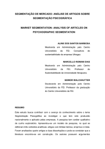 SEGMENTAÇÃO DE MERCADO: ANÁLISE DE ARTIGOS SOBRE